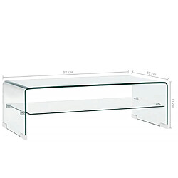 Acheter vidaXL Table basse Clair 98x45x31 cm Verre trempé