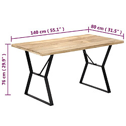 vidaXL Table à manger 140x80x76 cm Bois de manguier massif pas cher