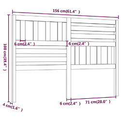 Acheter vidaXL Tête de lit Marron miel 156x4x100 cm Bois massif de pin