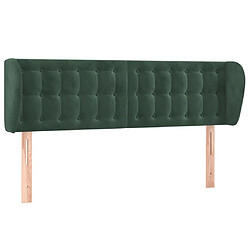 Maison Chic Tête de lit scandinave avec oreilles,meuble de chambre Vert foncé 147x23x78/88 cm Velours -MN85161