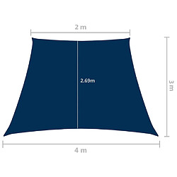 vidaXL Voile de parasol Tissu Oxford trapèze 2/4x3 m Bleu pas cher