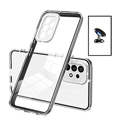 PHONECARE Kit Coque 360 Airbag Anti-Drop Caméra Protection + Support Magnétique de Voiture pour Samsung Galaxy A13 - Transparent