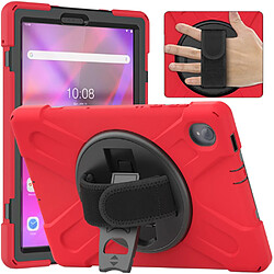 Coque en silicone anti-rayures avec béquille rotative à 360° rouge pour votre Lenovo Tab K10/M10 Plus