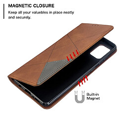 Wewoo Housse Coque Pour Galaxy A71 Rhombus Texture en cuir magnétique à rabat horizontal avec support et fentes cartes marron pas cher