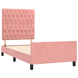 Acheter Maison Chic Lit adulte - Cadre Structure de lit avec tête de lit Contemporain Rose 90x200 cm Velours -MN56104