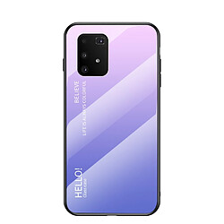 Coque en TPU dégradé de couleur rose/violet clair pour votre Samsung Galaxy A91/S10 Lite