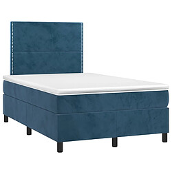 Avis Maison Chic Lit adulte- Lit + matelas + LED,Sommier à lattes de lit matelas et LED Bleu foncé 120x200 cm -GKD31559