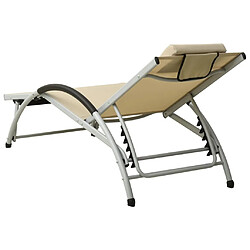 Acheter Maison Chic Chaise longue avec oreiller | Bain de soleil Relax | Transat textilène crème -GKD66628