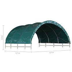 vidaXL Tente pour bétail PVC 3,7x3,7 m Vert pas cher