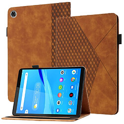 Etui en PU motif losanges avec porte-cartes marron pour votre Lenovo Tab M8 (FHD)/Tab M8 (2nd Gen) TB-8705F/8705X/8505X