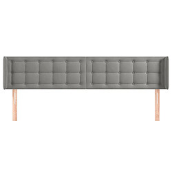 Avis Maison Chic Tête de lit scandinave avec oreilles,meuble de chambre Gris clair 203x16x78/88 cm Velours -MN41067