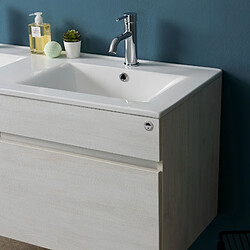 Acheter Kiamami Valentina MEUBLE DE SALLE DE BAIN MODERNE GRISE DE 120 CM AVEC DOUBLE LAVABO | SÉRIE SOLE