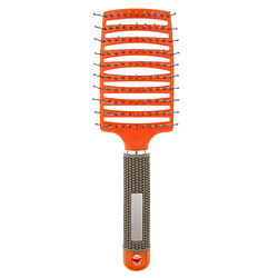 Grande Brosse à Cheveux Incurvée Pour Le Massage Du Cuir Chevelu De Séchage Démêlant Orange