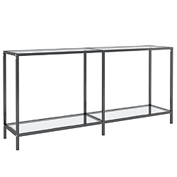 vidaXL Table console Transparent 160x35x75,5 cm Verre trempé