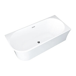 Vente-Unique Baignoire douche blanche avec pare baignoire pivotant - 201 L - Angle droit - PONTICOLA pas cher