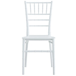 Pegane Lot de 4 chaises de salle à manger en polypropylène coloris blanc - Longueur 38,5 x profondeur 46,5 x hauteur 88,5 cm