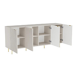 Avis Vente-Unique Buffet avec 4 portes en MDF et acier - Beige et Doré - YESINIA