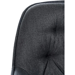 Acheter Decoshop26 Lot de 2 tabourets de bar chaises hautes assise effet capitonnée en tissu gris foncé et métal noir 10_0004166