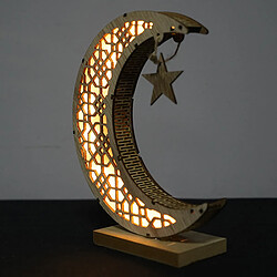 En bois Artisanat Décor L'islam Eid Mubarak Partie Fournitures Nuit Lumière LED Lumières Lampe Lune Étoiles Ornement pas cher