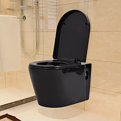 vidaXL Toilette suspendue au mur avec réservoir caché Céramique Noir