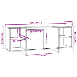 vidaXL Meuble TV chêne sonoma 130x35x50 cm bois d'ingénierie pas cher