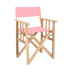 Lona Fauteuil pliable réalisateur en eucalyptus pour enfant rose.