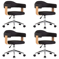 vidaXL Chaises pivotantes à manger lot de 4 Noir Similicuir