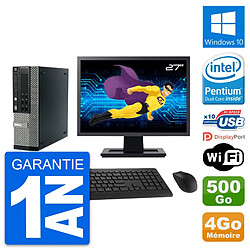 PC Dell 990 SFF Ecran 27" Intel G840 RAM 4Go Disque Dur 500Go Windows 10 Wifi - Occasion