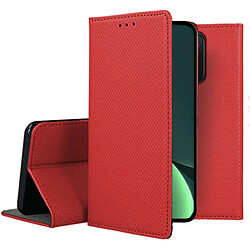 Htdmobiles Housse pour Xiaomi 13 Pro 5G - etui coque pochette portefeuille + film ecran - ROUGE MAGNET