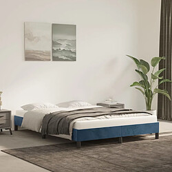 vidaXL Cadre de lit sans matelas bleu foncé 140x190 cm velours