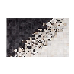 Acheter Beliani Tapis en cuir noir et blanc 140 x 200 cm KEMAH