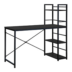 Mobili Rebecca Table De Bureau Pour PC Avec Bibliothèque Bois Noir Métal Bureau Moderne