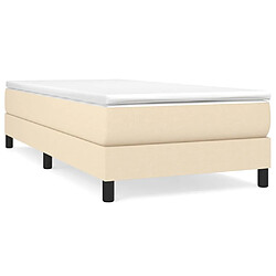 vidaXL Sommier à lattes de lit et matelas Crème 90x190 cm Tissu