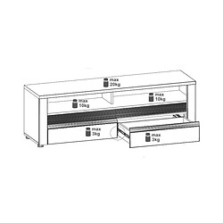 Avis Dansmamaison Meuble TV 2 tiroirs Chêne à LED - BIELSKO
