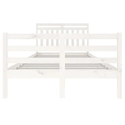 Avis vidaXL Cadre de lit sans matelas blanc bois massif 120x200 cm