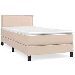 vidaXL Sommier à lattes de lit avec matelas Cappuccino 80x200 cm