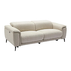 Acheter Vente-Unique Canapé 3 places relax électrique en tissu texturé beige BOSDALO