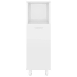 Maison Chic Armoire de salle de bain,Meuble de rangement,Meuble haut Blanc brillant 30x30x95 cm Aggloméré -GKD707285 pas cher