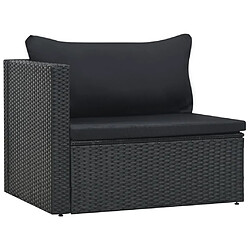 Maison Chic Salon de jardin 5 pcs + coussins - Mobilier/Meubles de jardin - Table et chaises d'extérieur Résine tressée Noir -MN95742 pas cher