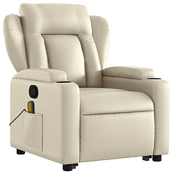 Avis Maison Chic Fauteuil Relax pour salon, Fauteuil inclinable de massage Crème Similicuir -GKD78905