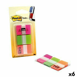 Ensemble de Notes Adhésives Post-it Index 25 x 38 mm Multicouleur 66 Volets (6 Unités)