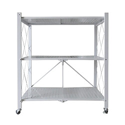 Acheter Nyana Home Etagère de rangement pliante polyvalente avec roulettes 71x35x87cm Blanc