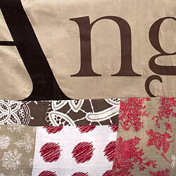 Thedecofactory ANGE - Rideau en coton couleur lin et rouge à motifs floraux 140x250