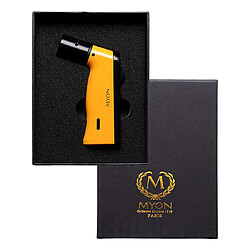 Acheter Briquet Cigare MYON 4 Flammes Jaune et Noir Rechargeable Allumage Rapide