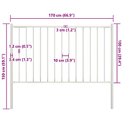 Avis vidaXL Panneau clôture et poteaux acier enduit de poudre 1,7x1 m blanc