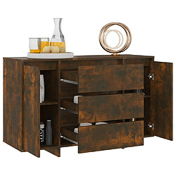 Avis Maison Chic Commode Buffet - Meuble de rangement avec 3 tiroirs Chêne fumé 120x41x75 cm Aggloméré -GKD16623