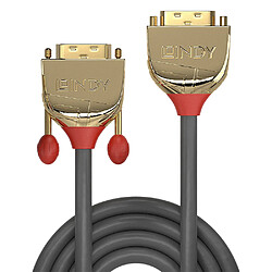 Lindy 36212 câble DVI 2 m DVI-D Or, Gris, Rouge