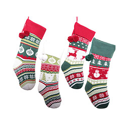 C331 4PCS Chaussettes de modèle de flocon de neige de Noël Sac-cadeau Sac de bonbons de Noël Sac de décoration de Noël Pendentif pour la fête de Noël