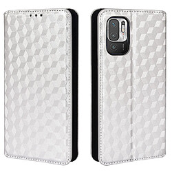 Etui en PU motif losanges 3d avec support argent pour votre Xiaomi Redmi Note 10 5G/Redmi Note 10T 5G/Poco M3 Pro 4G/5G