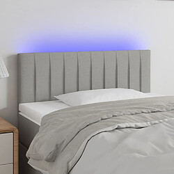 Maison Chic Tête de lit scandinave à LED,meuble de chambre Gris clair 100x5x78/88 cm Tissu -MN50692